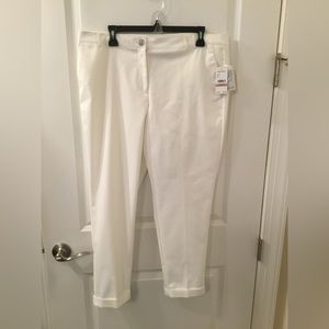 Nine West Womens mid-rise white straight leg dress pants size 12